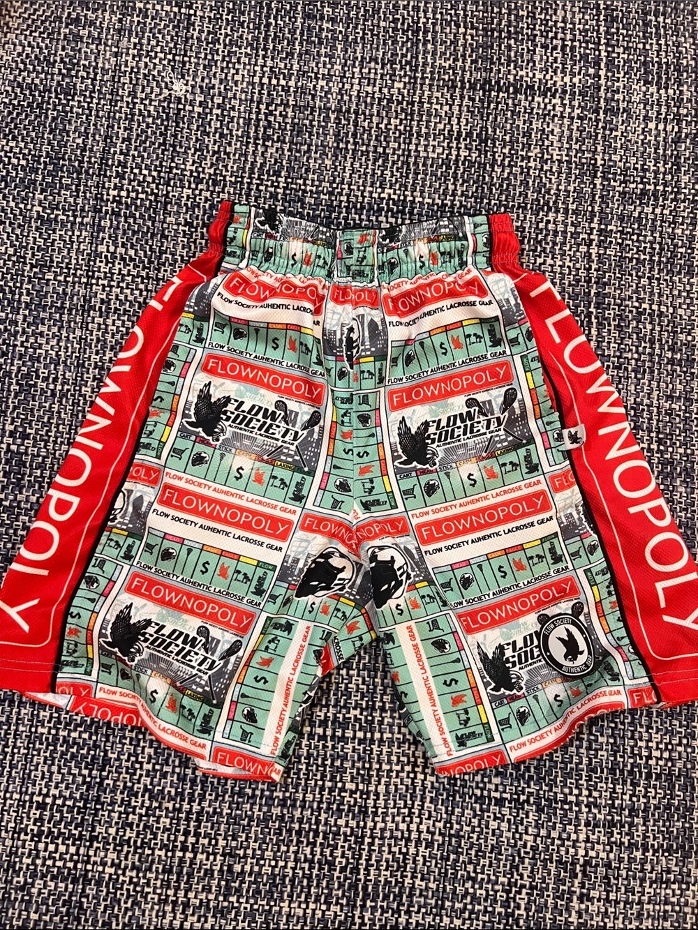 Flow Society Kids' Red & Green Graphic Athletic Shorts